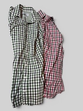 Men’s Plaid Nick Graham Set Of -2 Everywhere Shirts Button Down Modern Fit  S/P